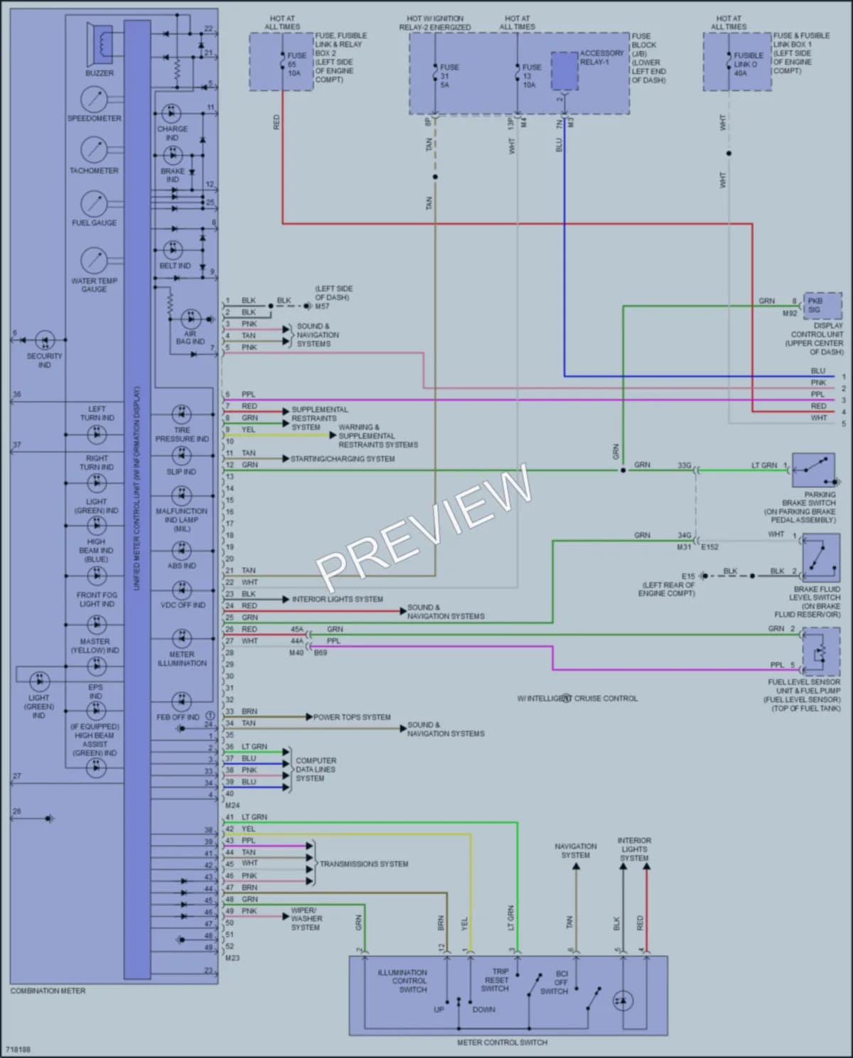 2020 Infiniti QX60 Instrument Cluster wiring diagram preview