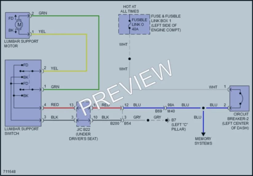 2020 Infiniti QX60 Power Seats wiring diagram preview