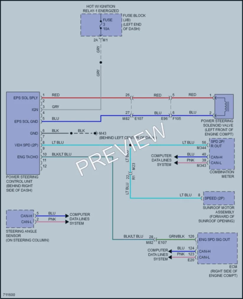 2020 Infiniti QX80 Electronic Power Steering wiring diagram preview