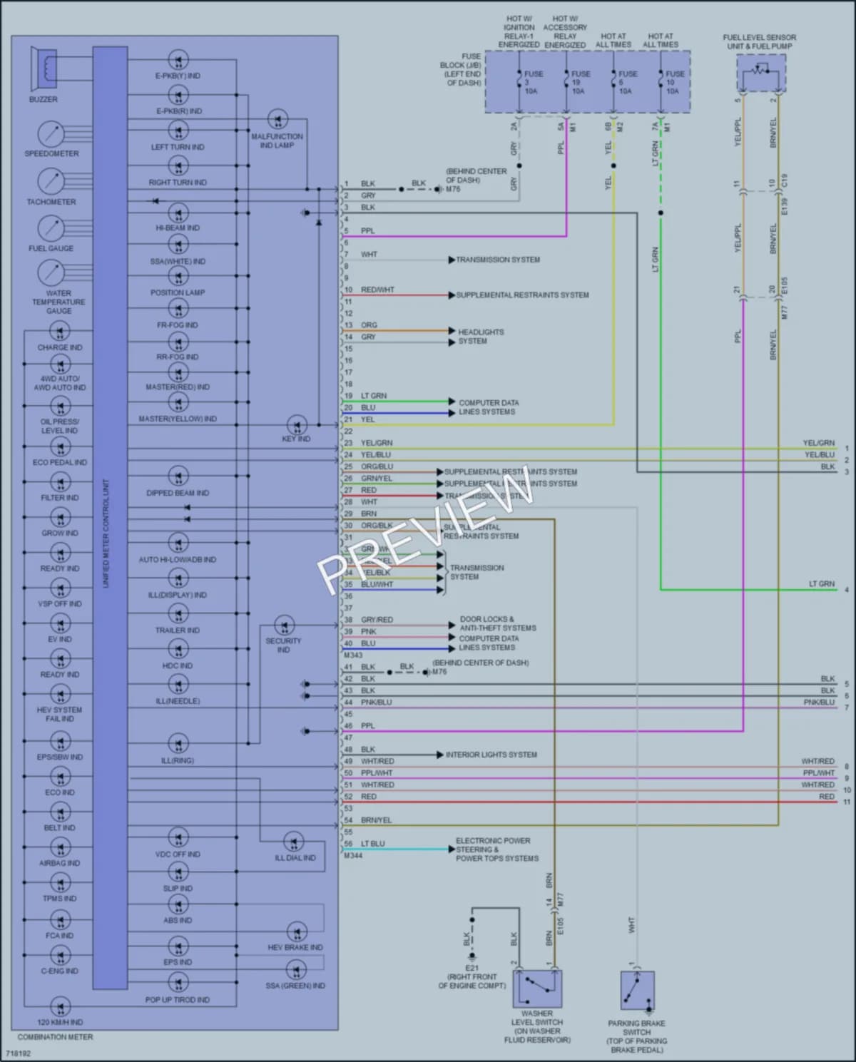 2020 Infiniti QX80 Instrument Cluster wiring diagram preview