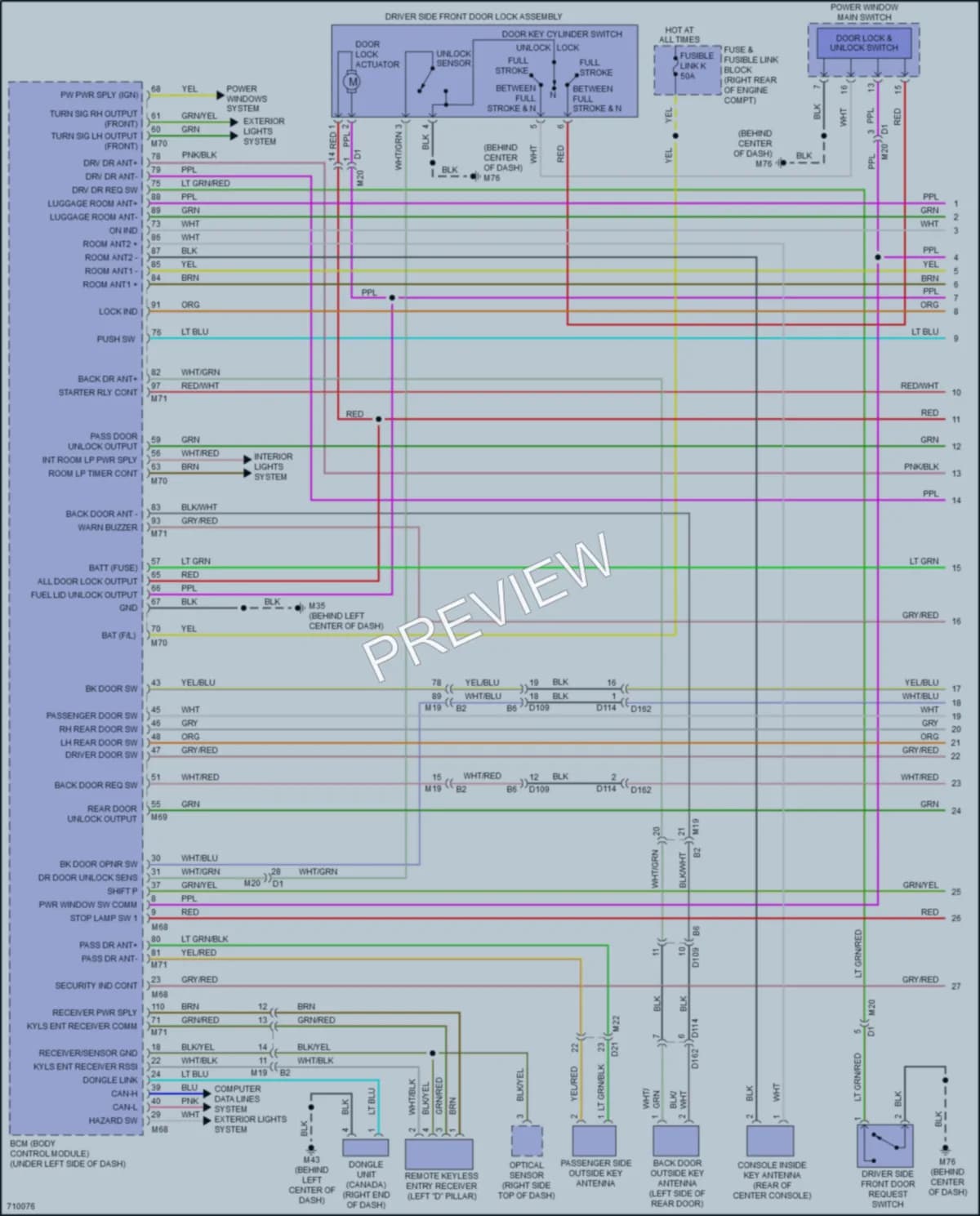2020 Infiniti QX80 Power Door Locks wiring diagram preview
