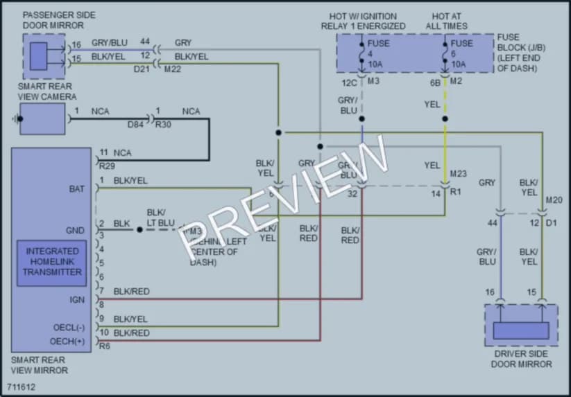 2020 Infiniti QX80 Power Mirrors wiring diagram preview