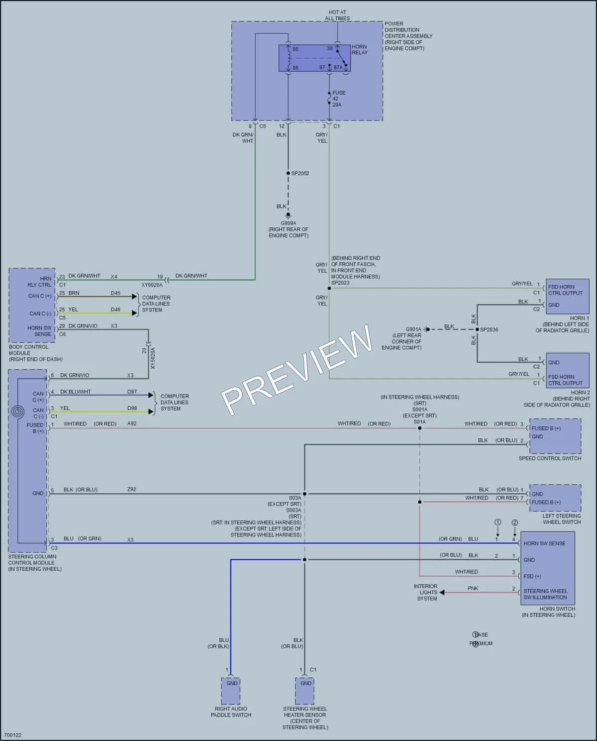 2020 Jeep GrandCherokee Horn wiring diagram preview