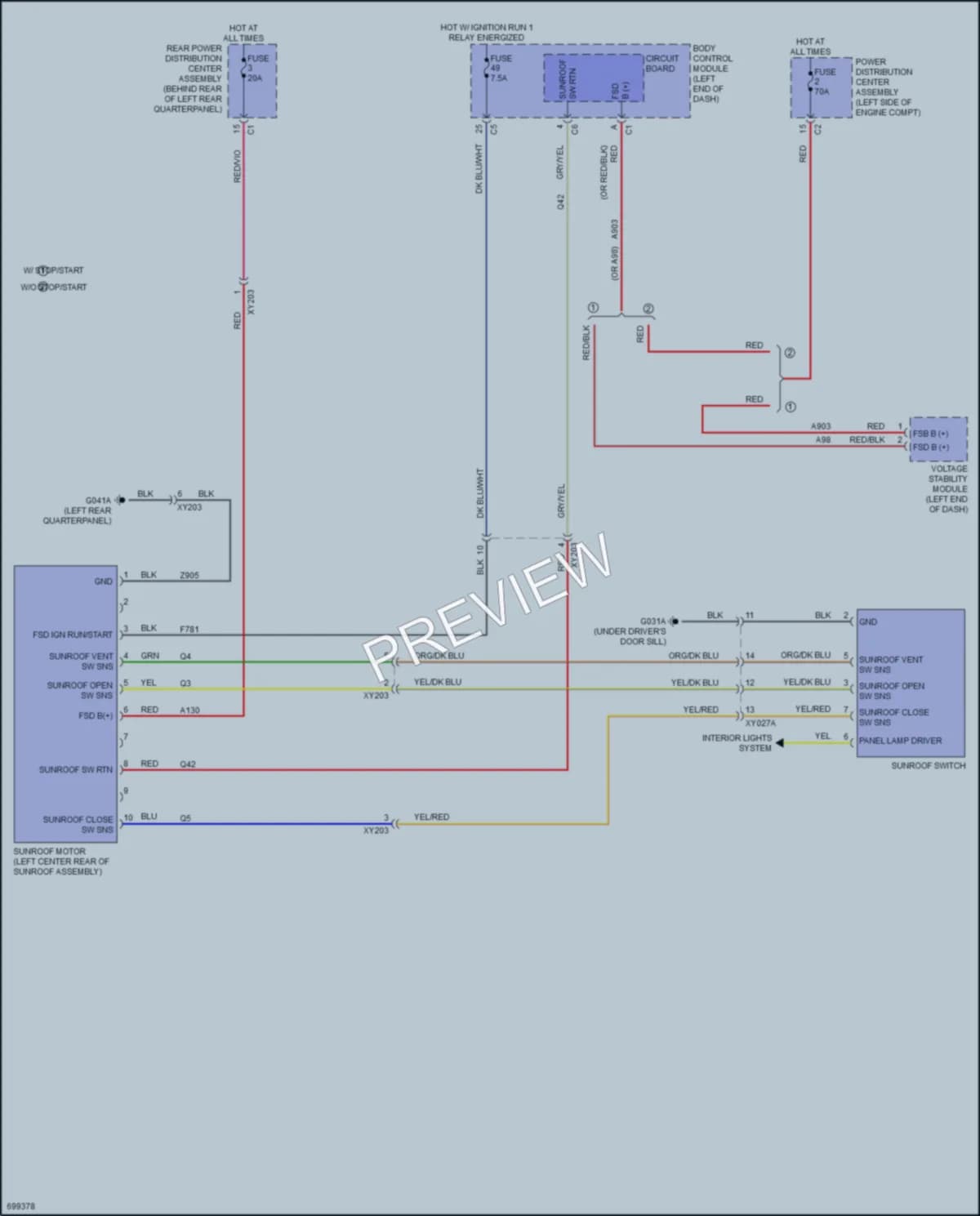 2020 Jeep Renegade Power Top Sunroof wiring diagram preview