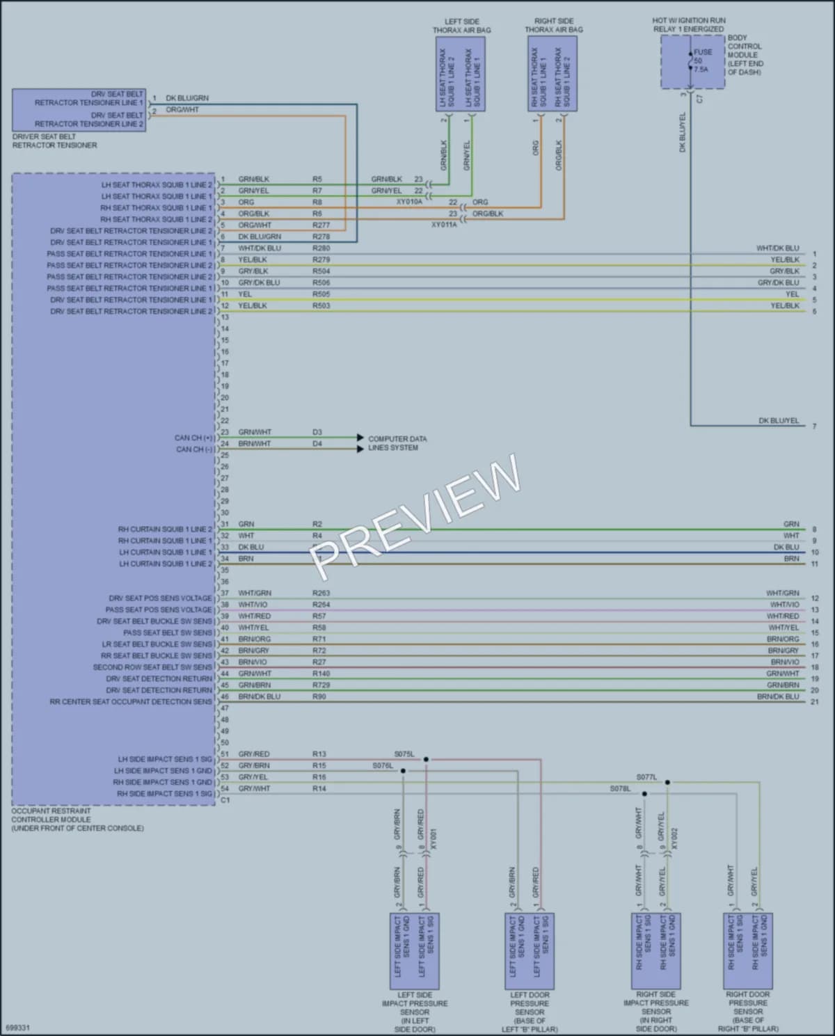 2020 Jeep Renegade Supplemental Restraints wiring diagram preview