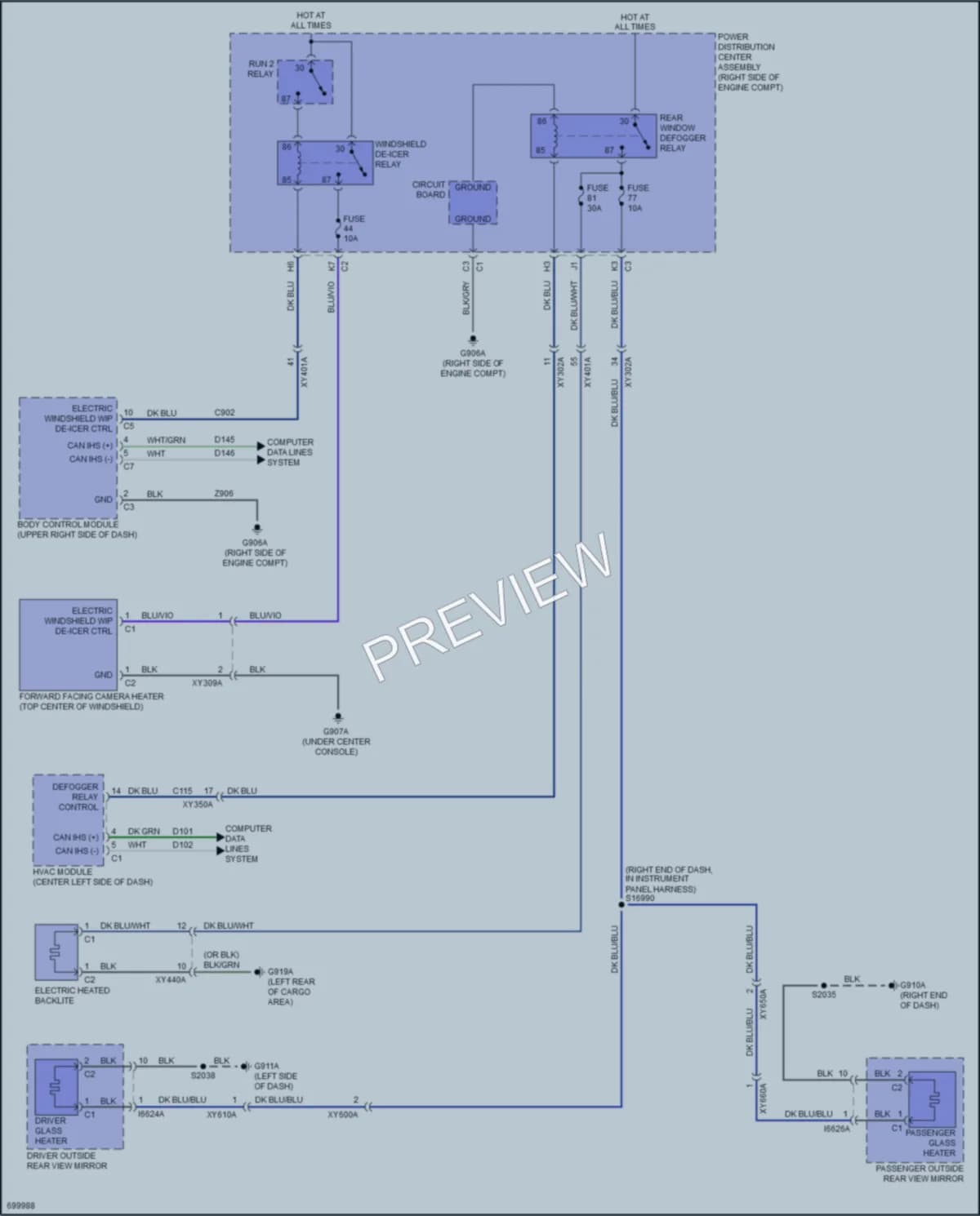 2020 Jeep WranglerUnlimited Defoggers wiring diagram preview
