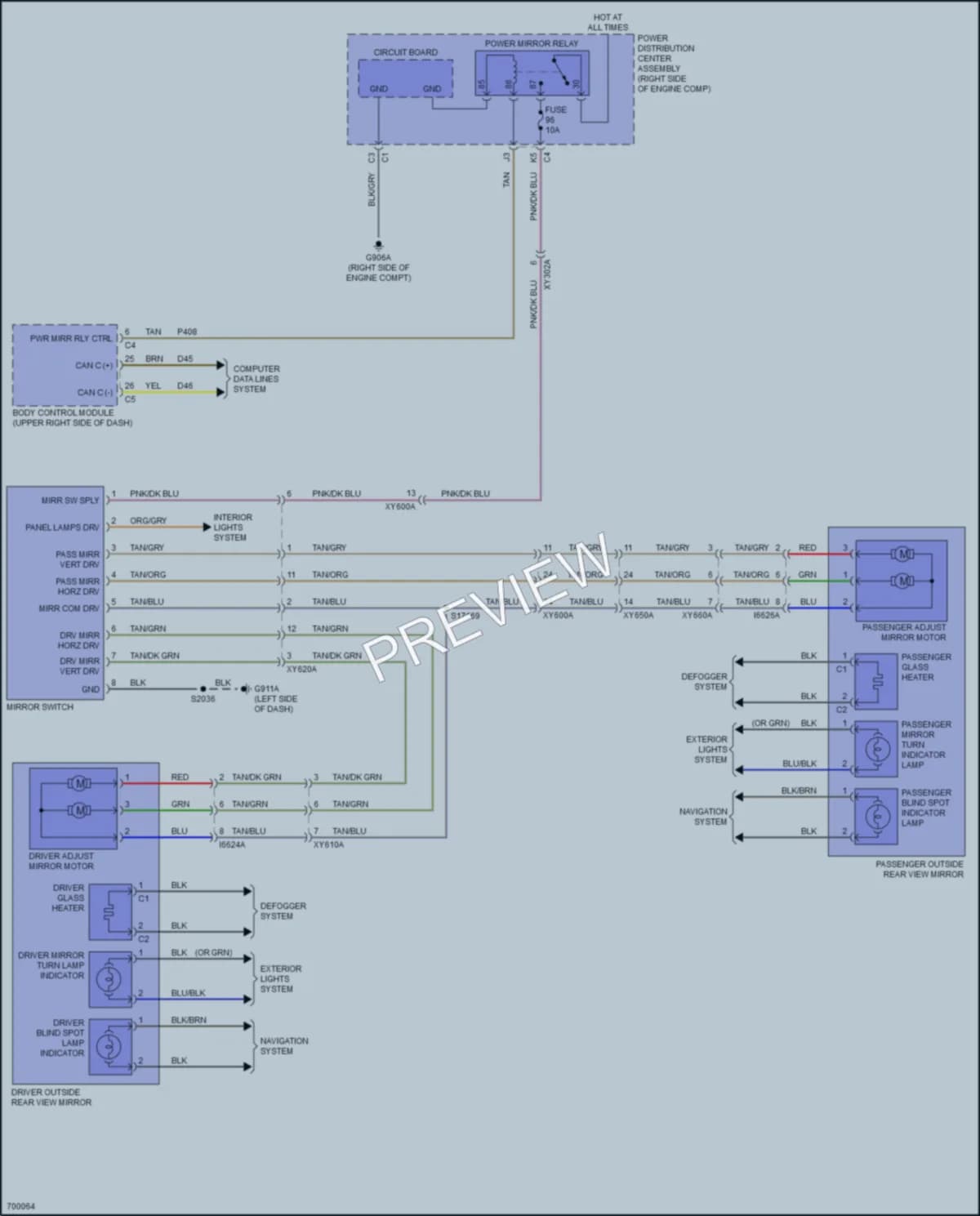 2020 Jeep WranglerUnlimited Power Mirrors wiring diagram preview