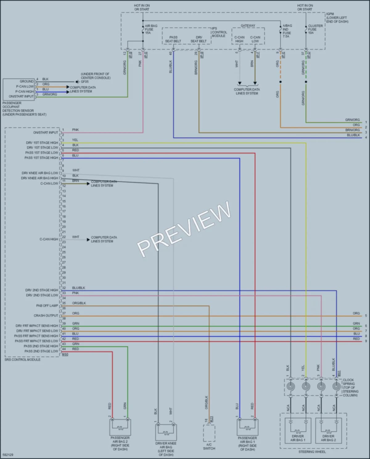 2020 Kia Cadenza Supplemental Restraints wiring diagram preview