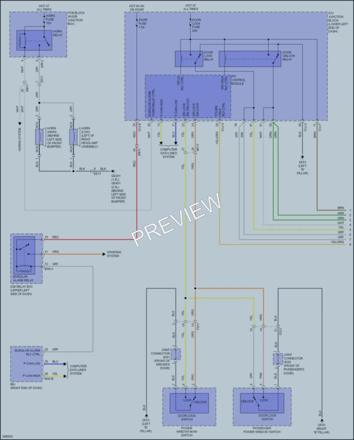 2020 Kia Forte Power Door Locks wiring diagram preview
