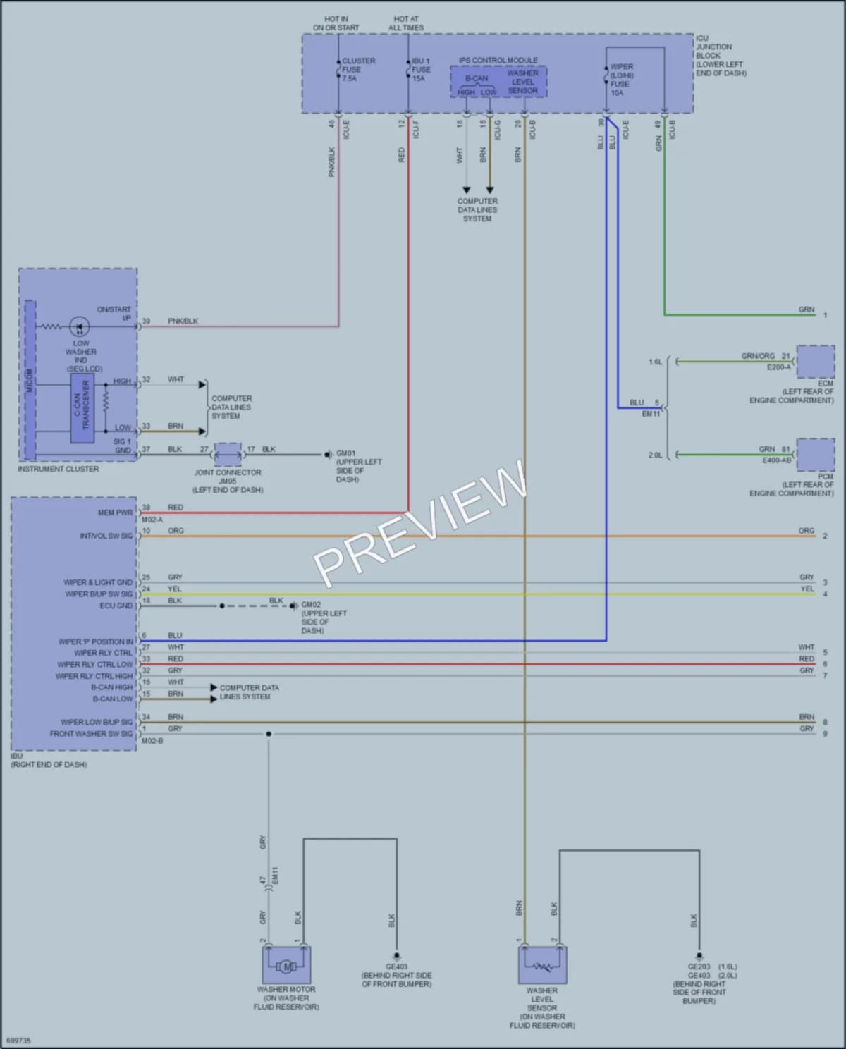 2020 Kia Forte Wiper Washer wiring diagram preview