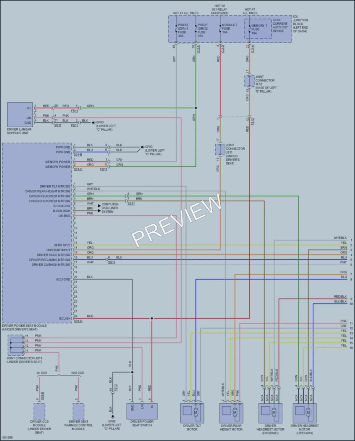 2020 Kia K900 Memory Systems wiring diagram preview