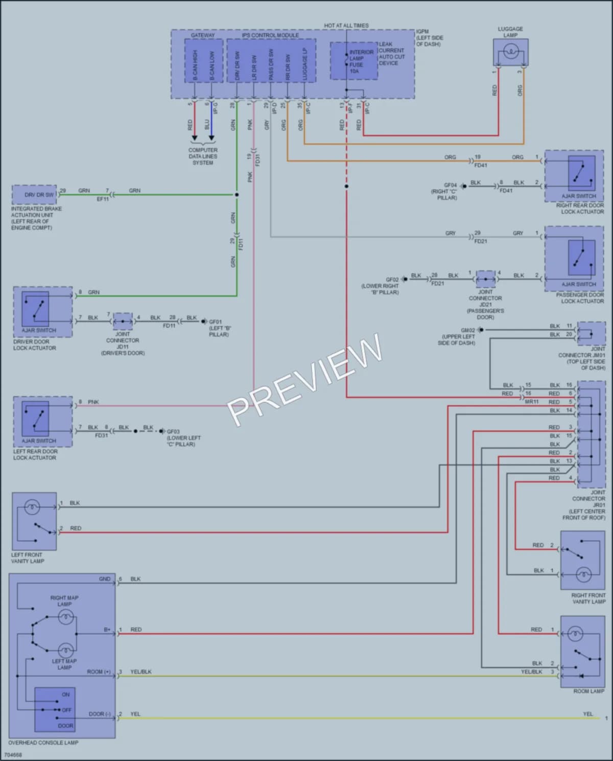 2020 Kia Niro Interior Lights wiring diagram preview