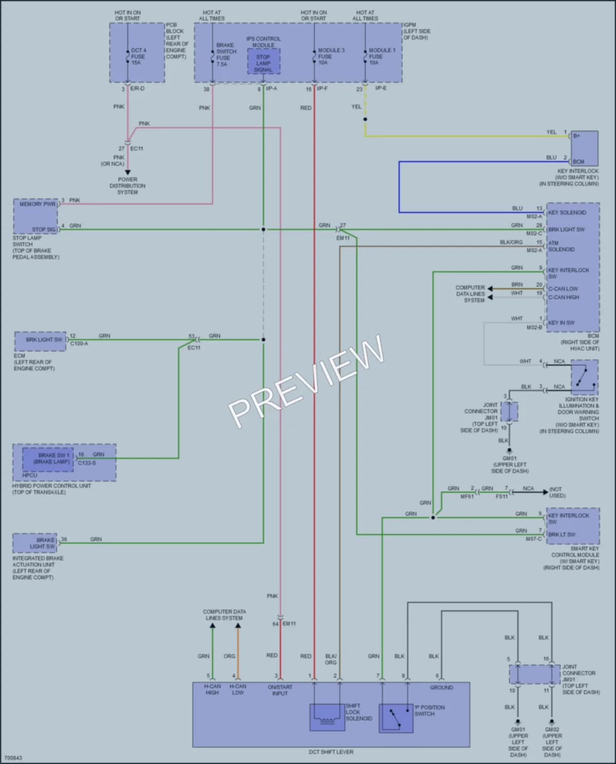 2020 Kia Niro Shift Interlock wiring diagram preview