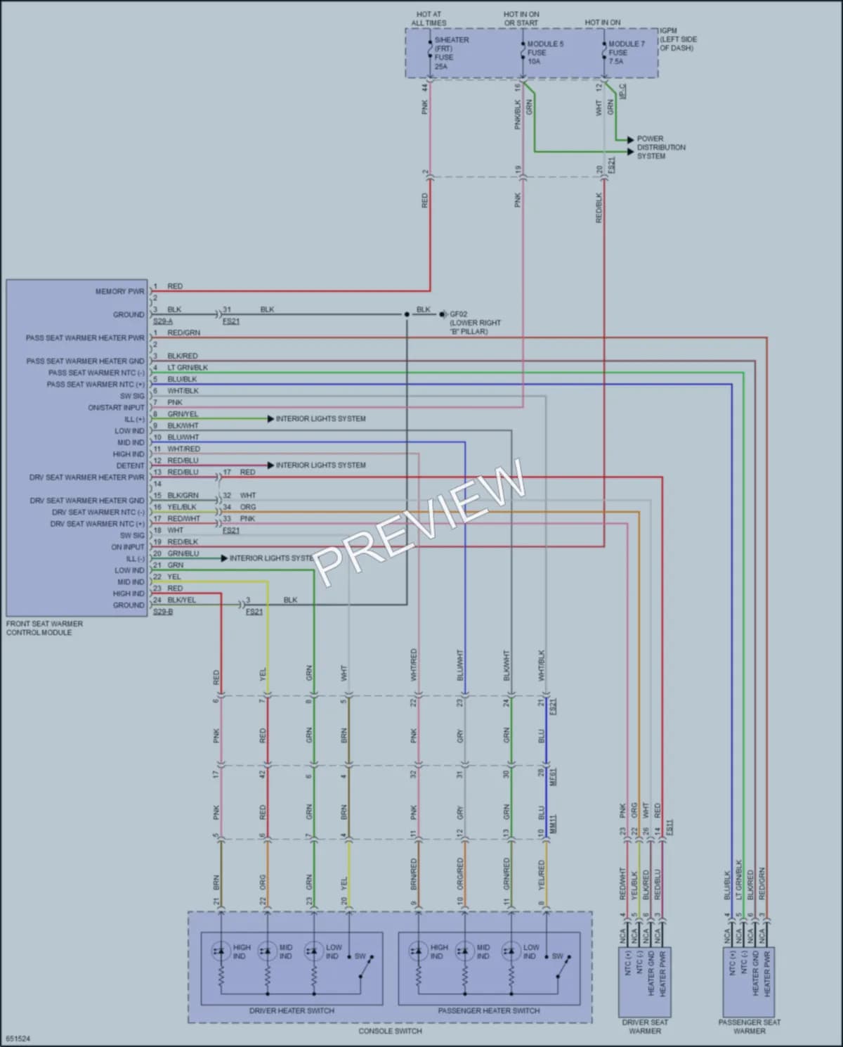 2020 Kia NiroPlugIn Power Seats wiring diagram preview
