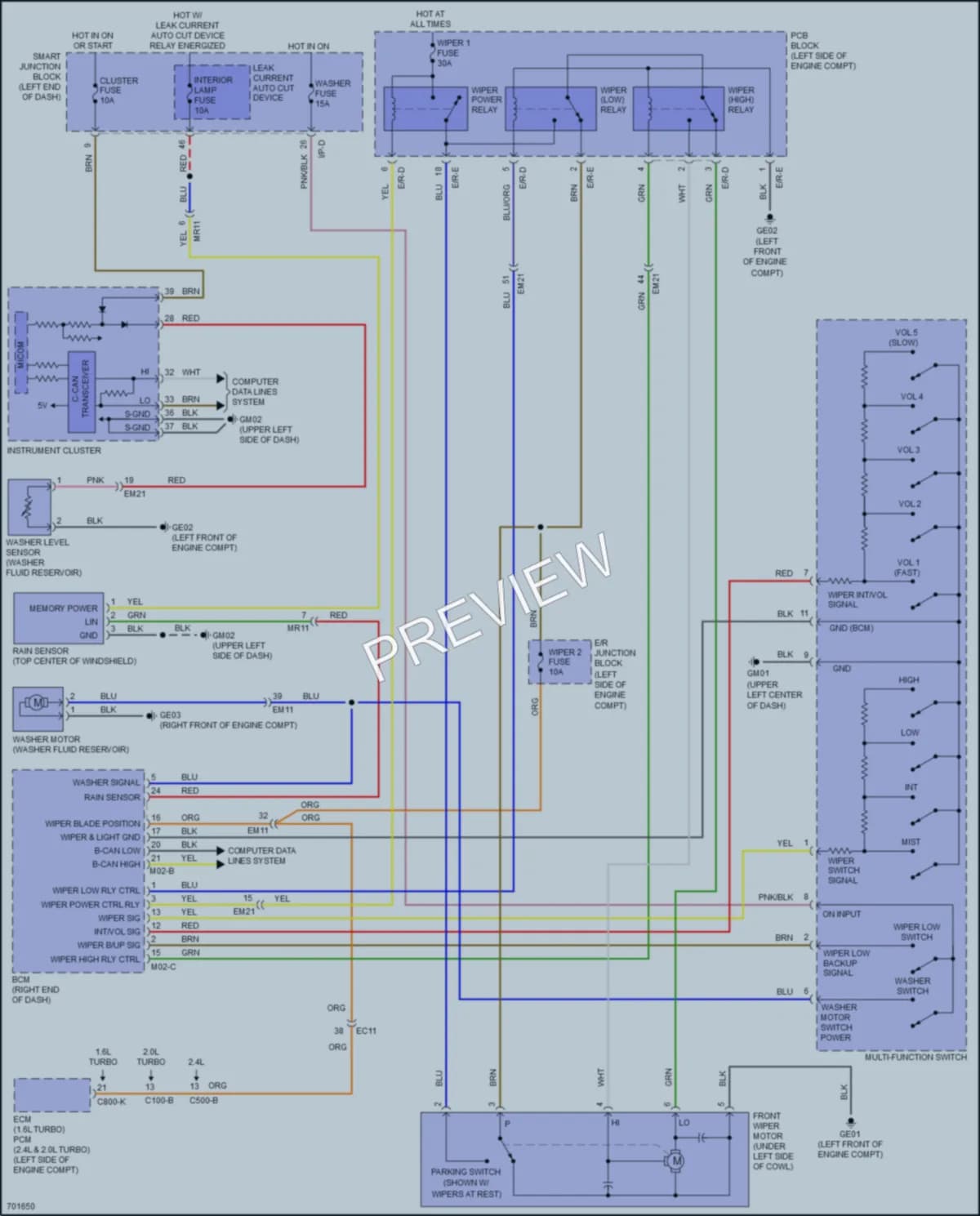 2020 Kia OptimaHybrid Wiper Washer wiring diagram preview