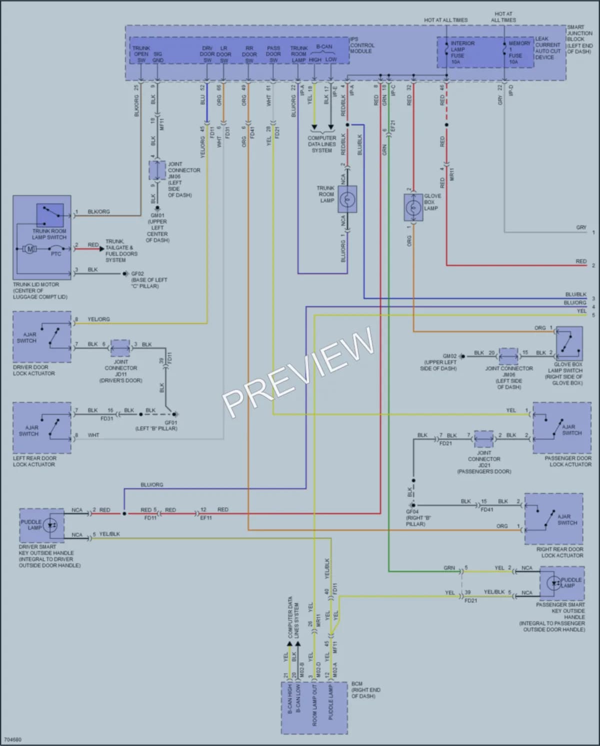 2020 Kia OptimaPlugIn Interior Lights wiring diagram preview