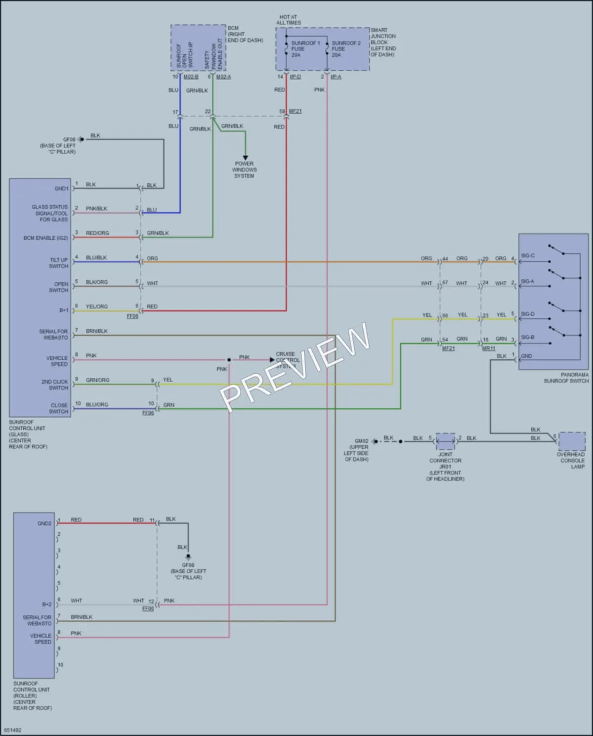 2020 Kia OptimaPlugIn Power Top Sunroof wiring diagram preview