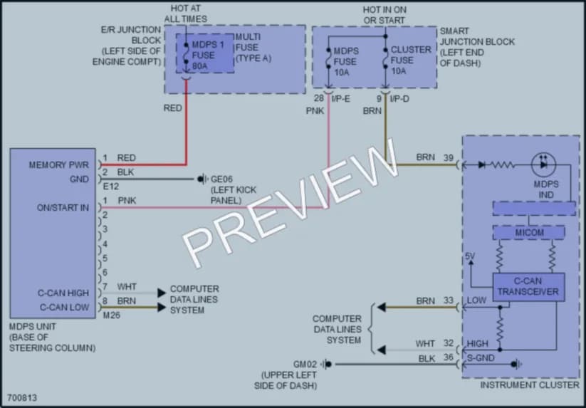 2020 Kia Rio5 Electronic Power Steering wiring diagram preview