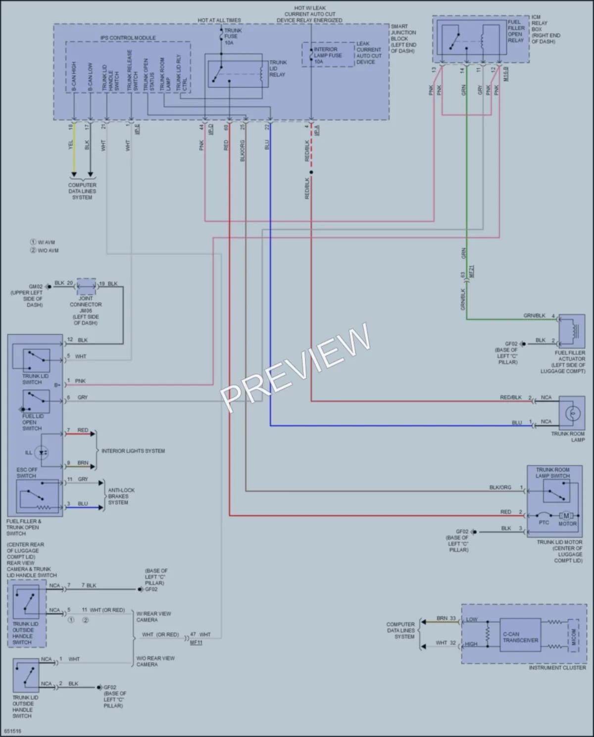 2020 Kia Rio5 Trunk Tailgate Fuel Door wiring diagram preview