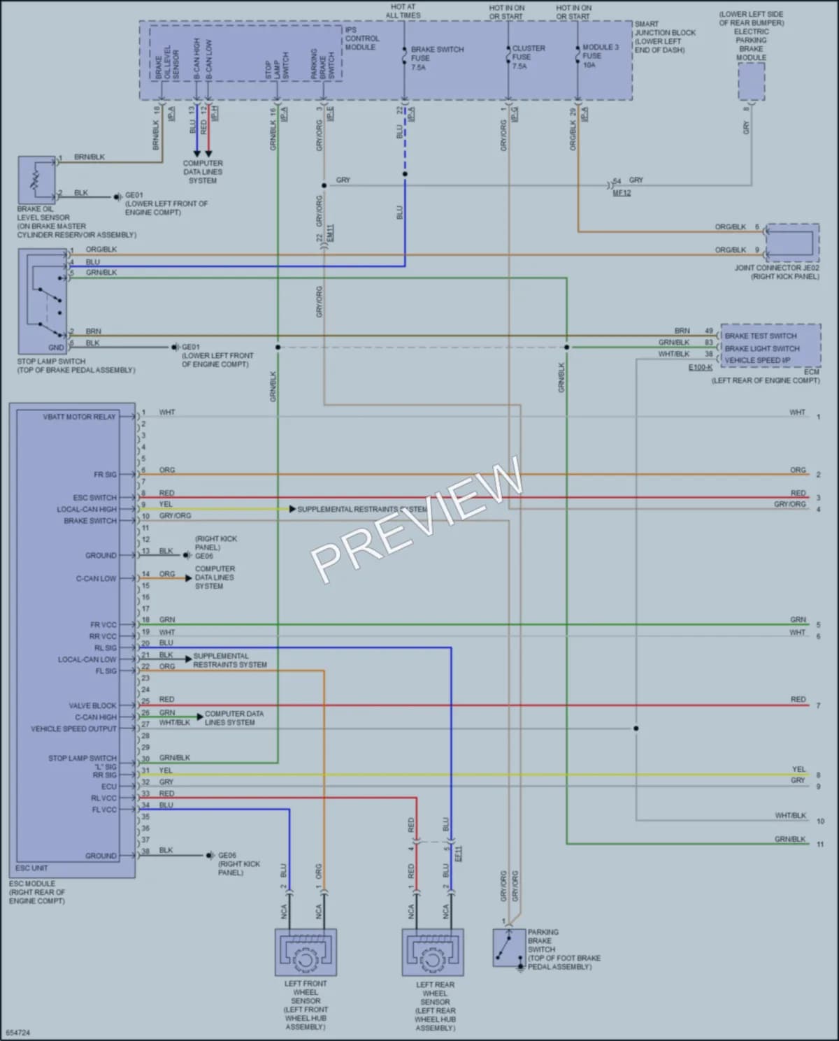 2020 Kia Sedona Anti Lock Brakes wiring diagram preview