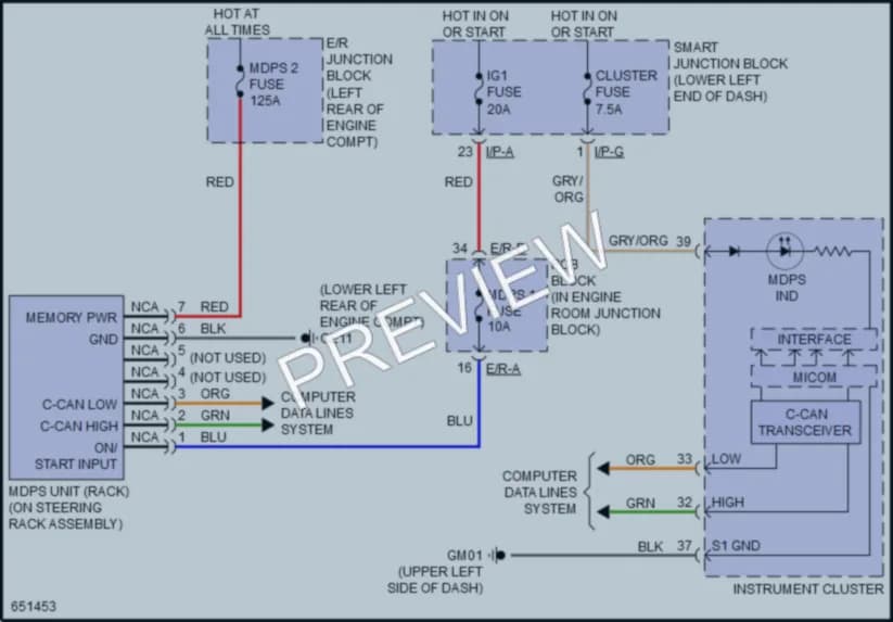 2020 Kia Sedona Electronic Power Steering wiring diagram preview