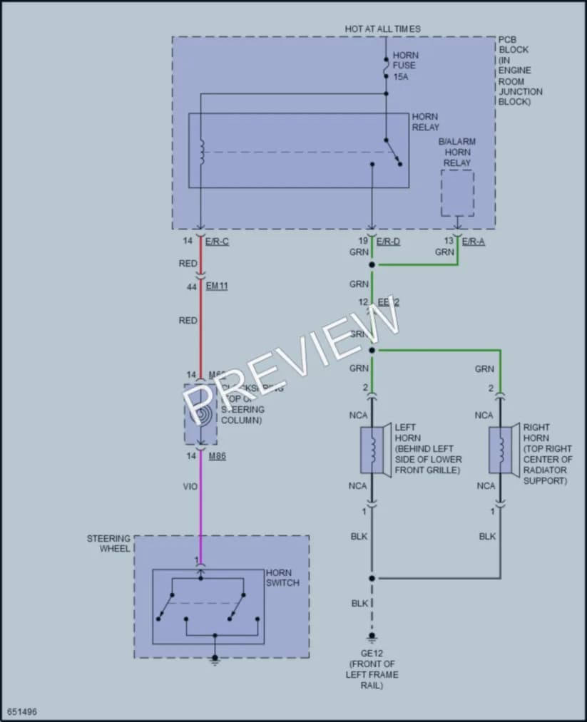 2020 Kia Sedona Horn wiring diagram preview