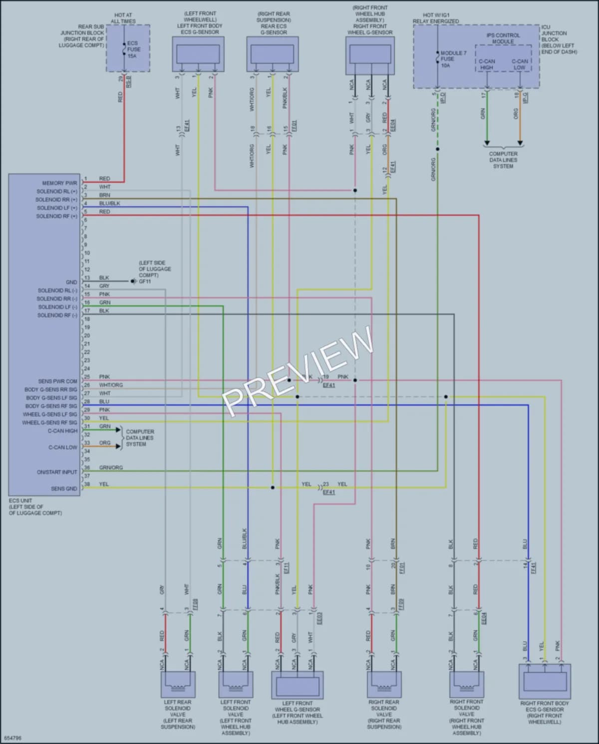 2020 Kia Stinger Electronic Suspension wiring diagram preview