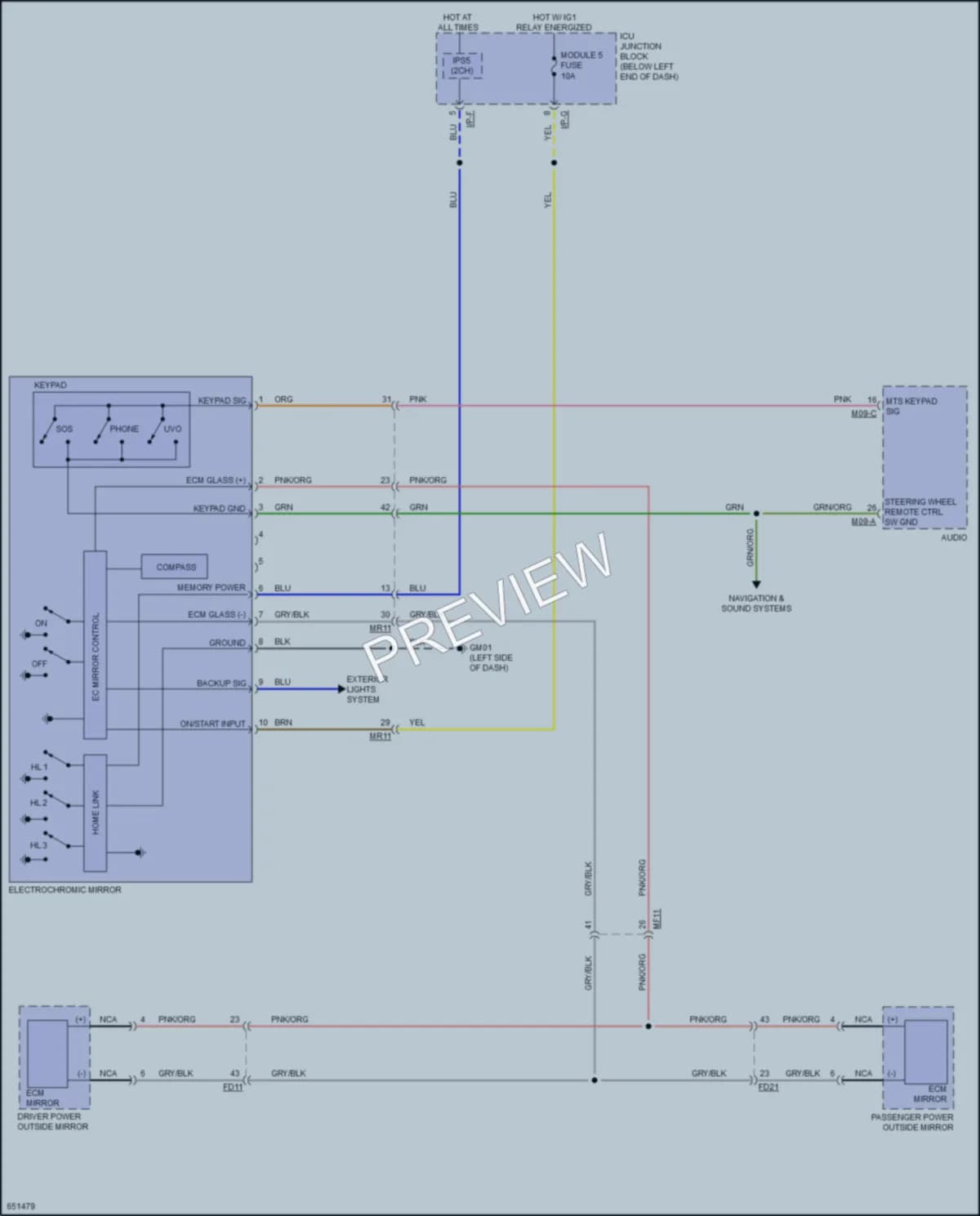 2020 Kia Stinger Power Mirrors wiring diagram preview