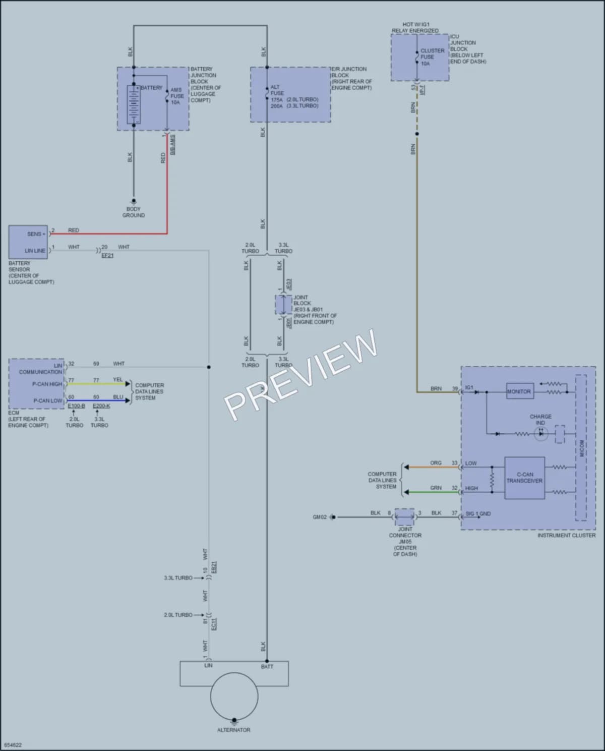 2020 Kia Stinger Starting Charging wiring diagram preview