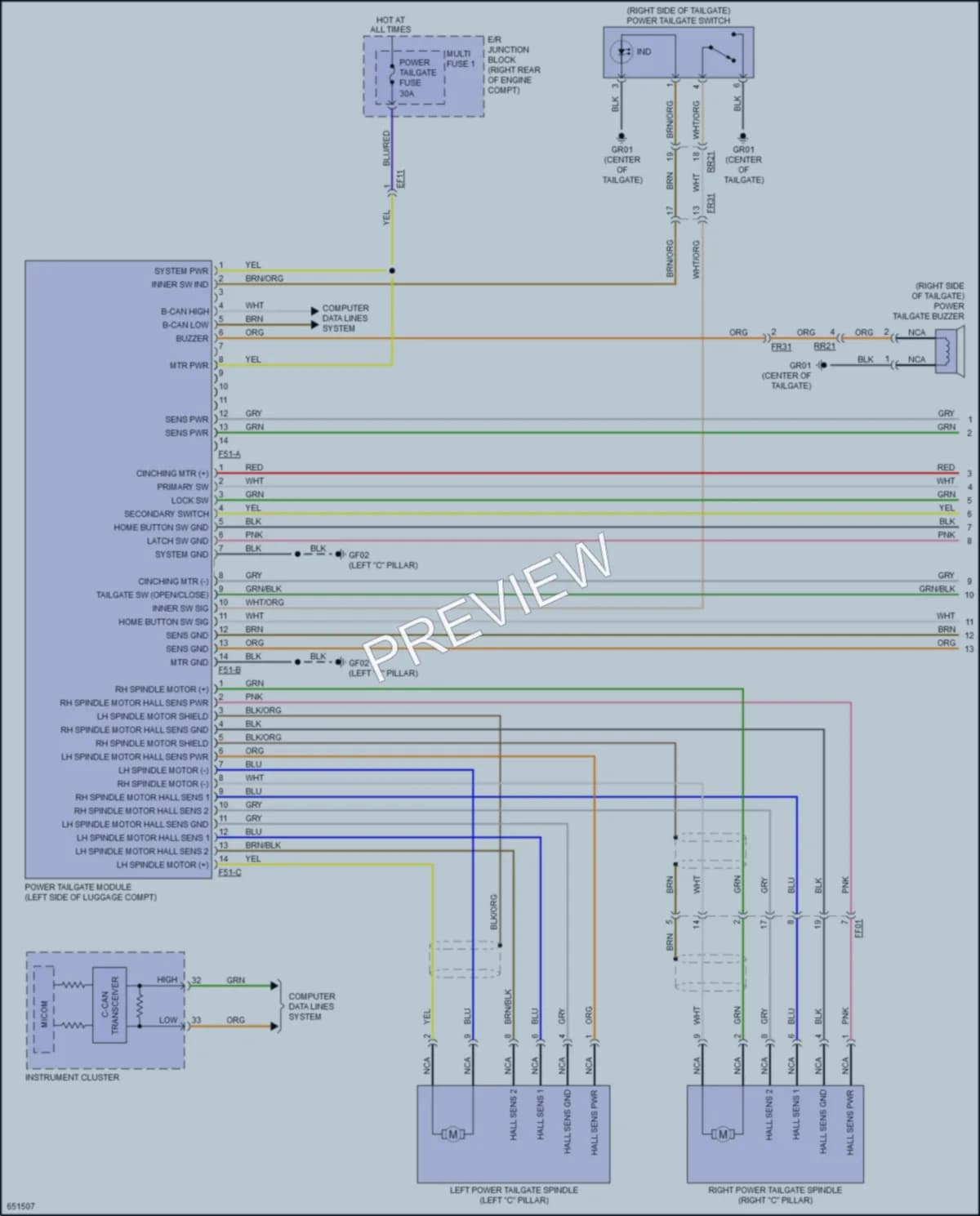 2020 Kia Stinger Trunk Tailgate Fuel Door wiring diagram preview