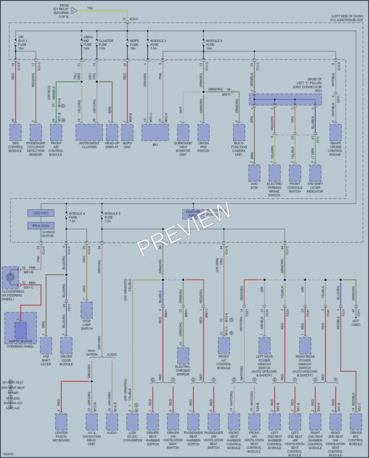 2020 Kia Telluride Power Distribution wiring diagram preview