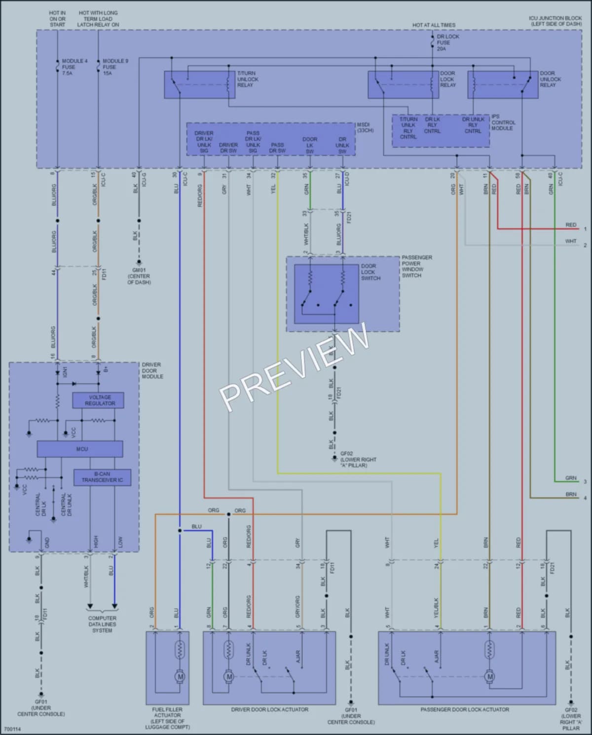 2020 Kia Telluride Power Door Locks wiring diagram preview