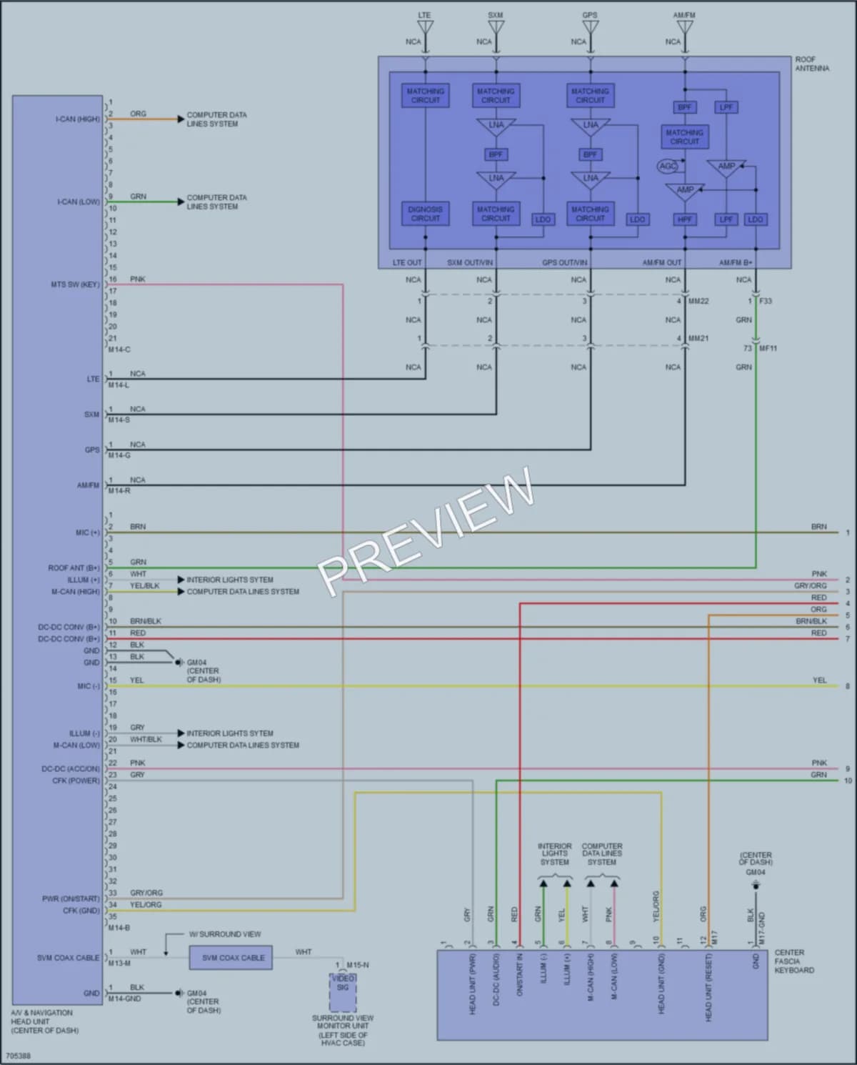 2020 Kia Telluride Radio wiring diagram preview