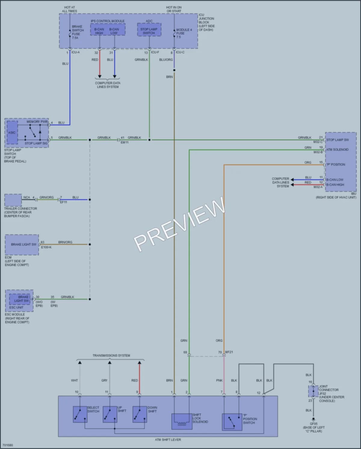 2020 Kia Telluride Shift Interlock wiring diagram preview