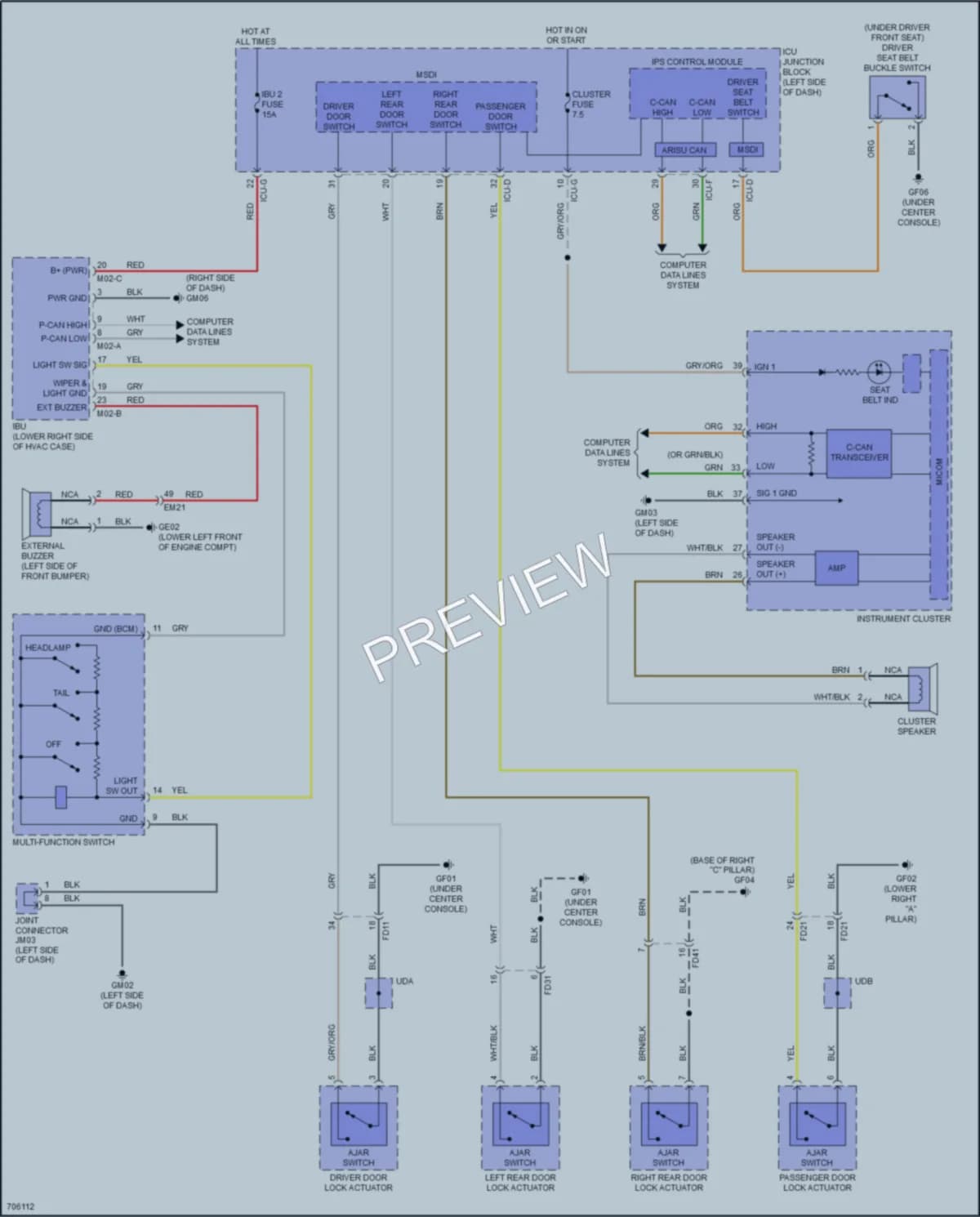 2020 Kia Telluride Warning Systems wiring diagram preview