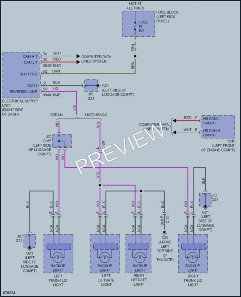2020 Mazda 3 Exterior Lights wiring diagram preview