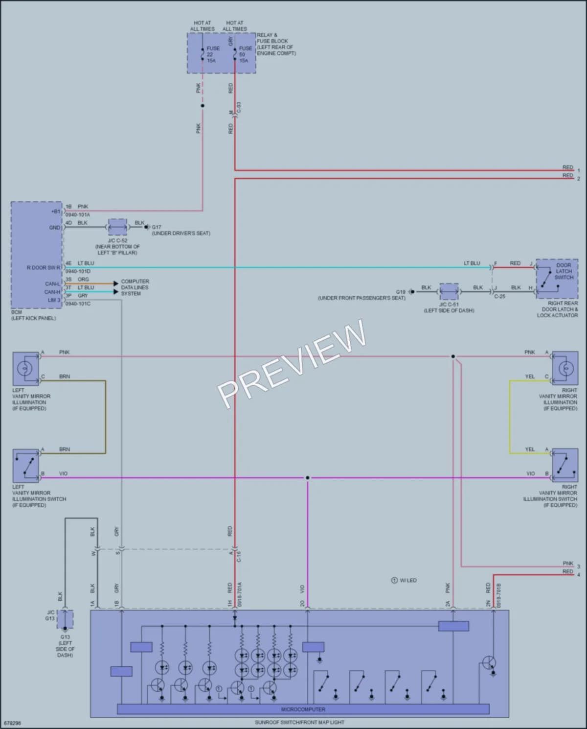2020 Mazda 3 Interior Lights wiring diagram preview