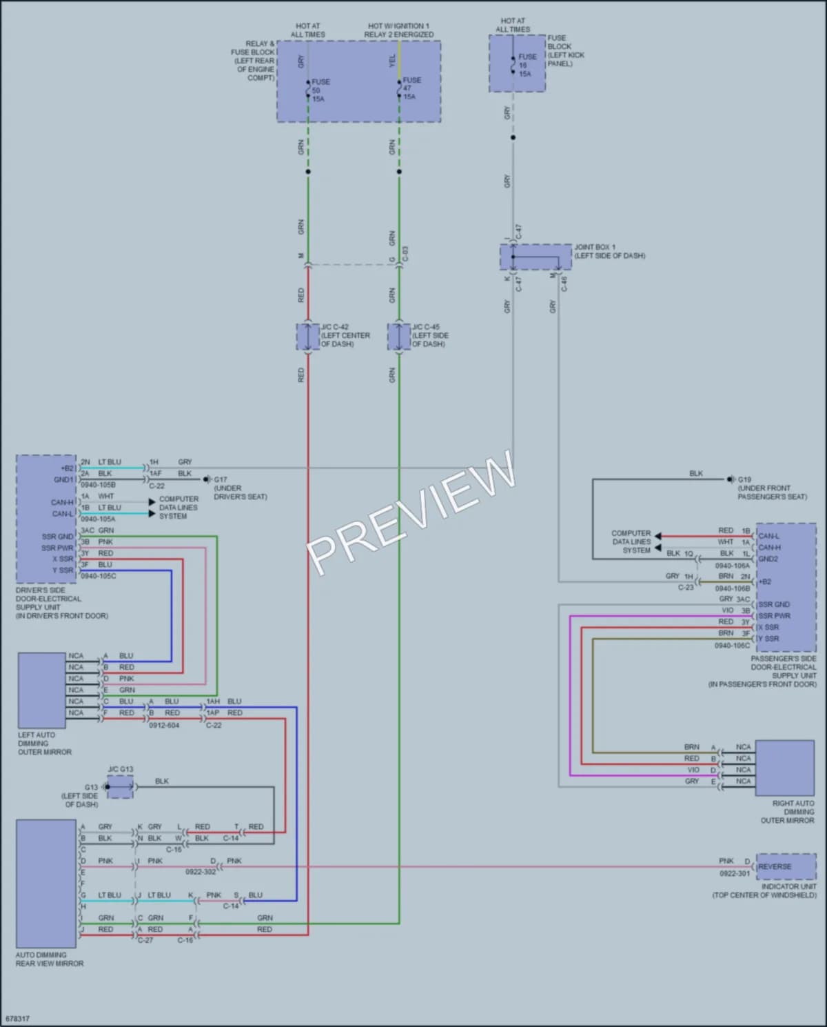 2020 Mazda 3 Power Mirrors wiring diagram preview