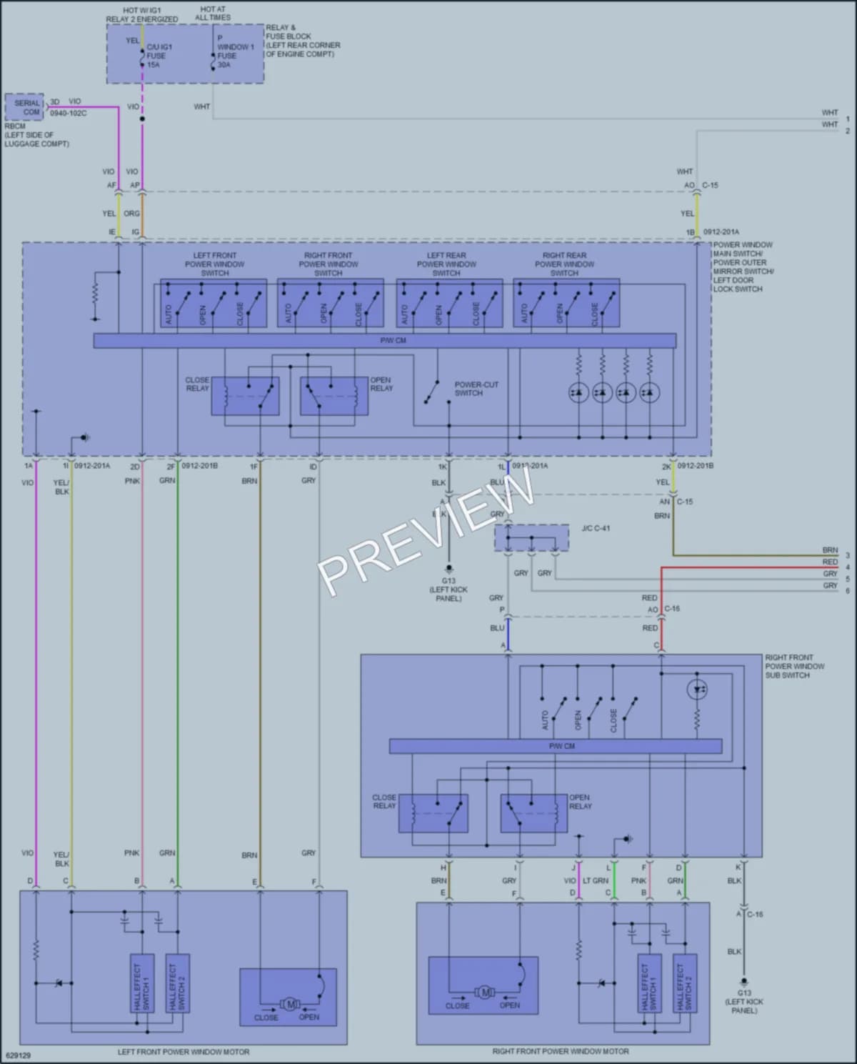 2020 Mazda 6 Power Windows wiring diagram preview