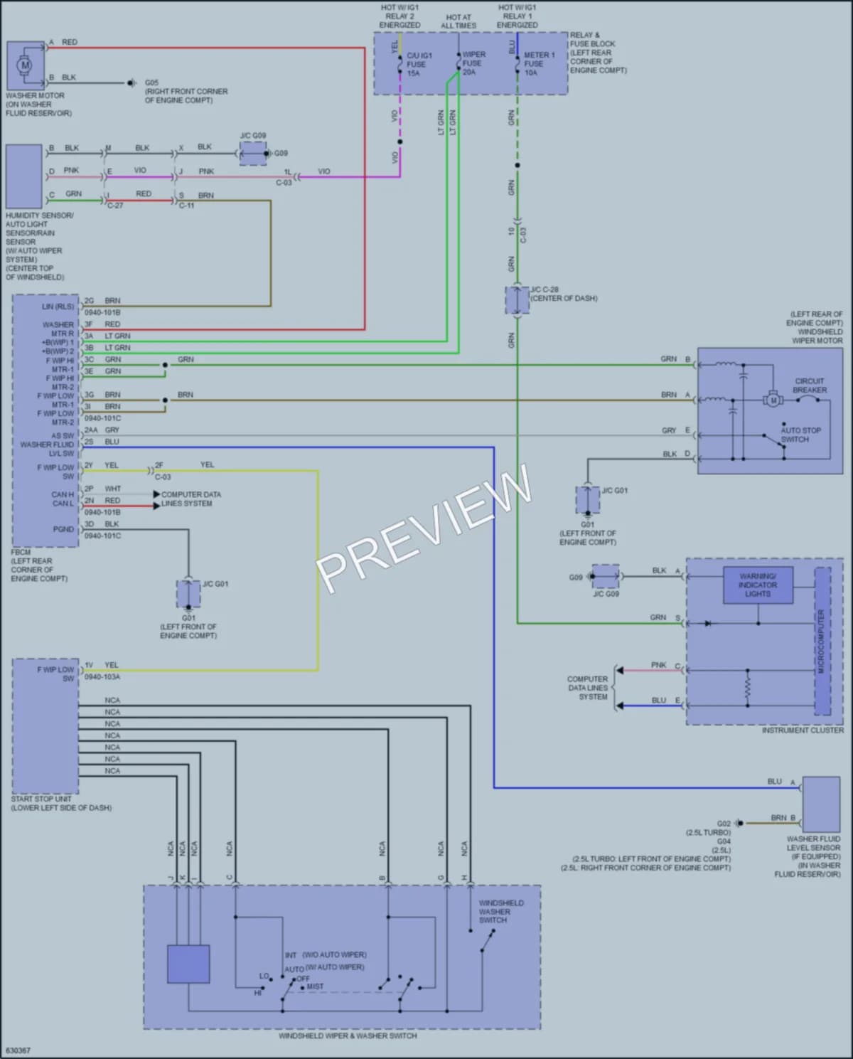2020 Mazda 6 Wiper Washer wiring diagram preview