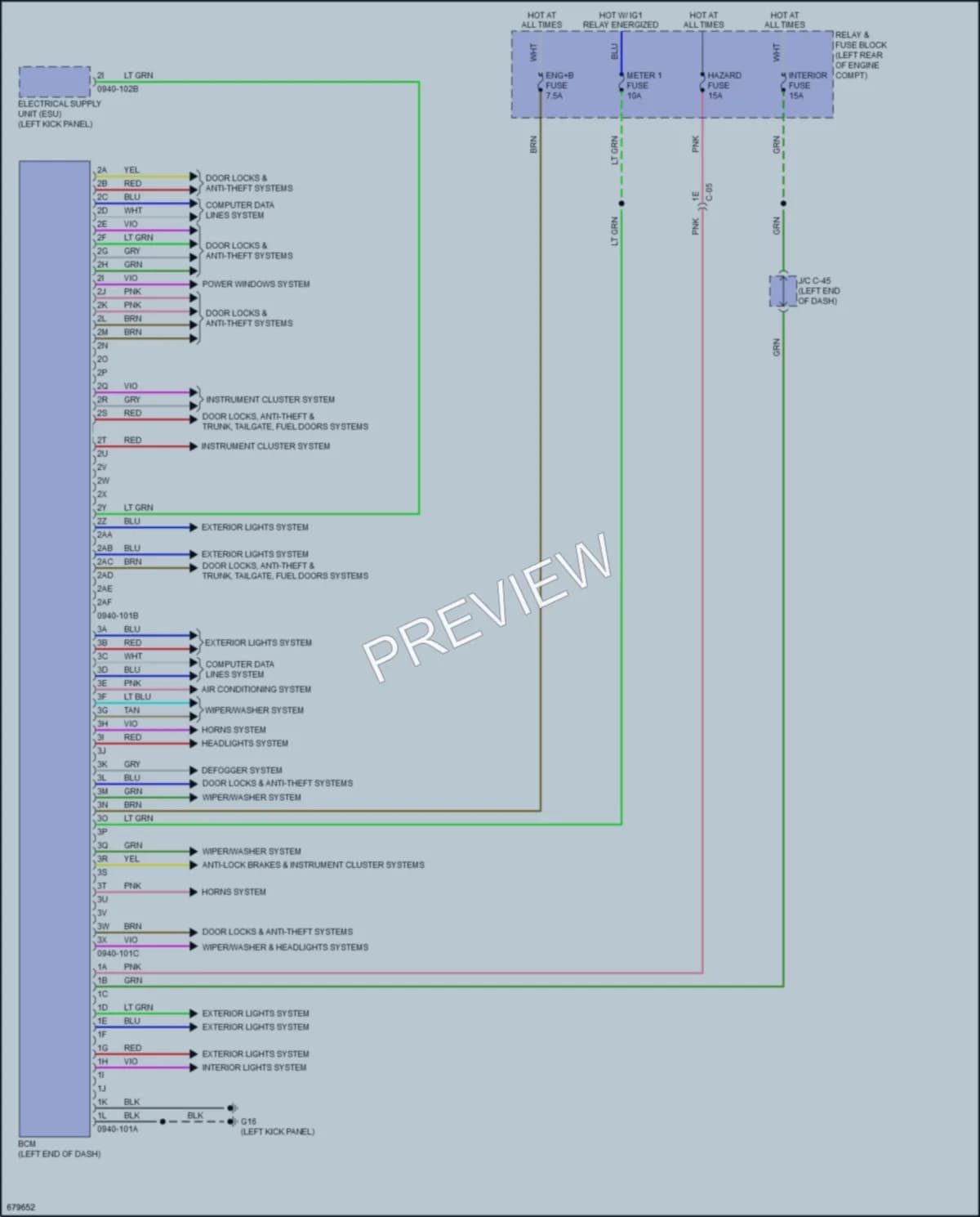 2020 Mazda CX3 Body Control Modules wiring diagram preview