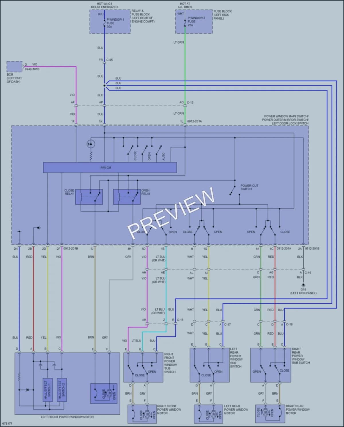 2020 Mazda CX3 Power Windows wiring diagram preview