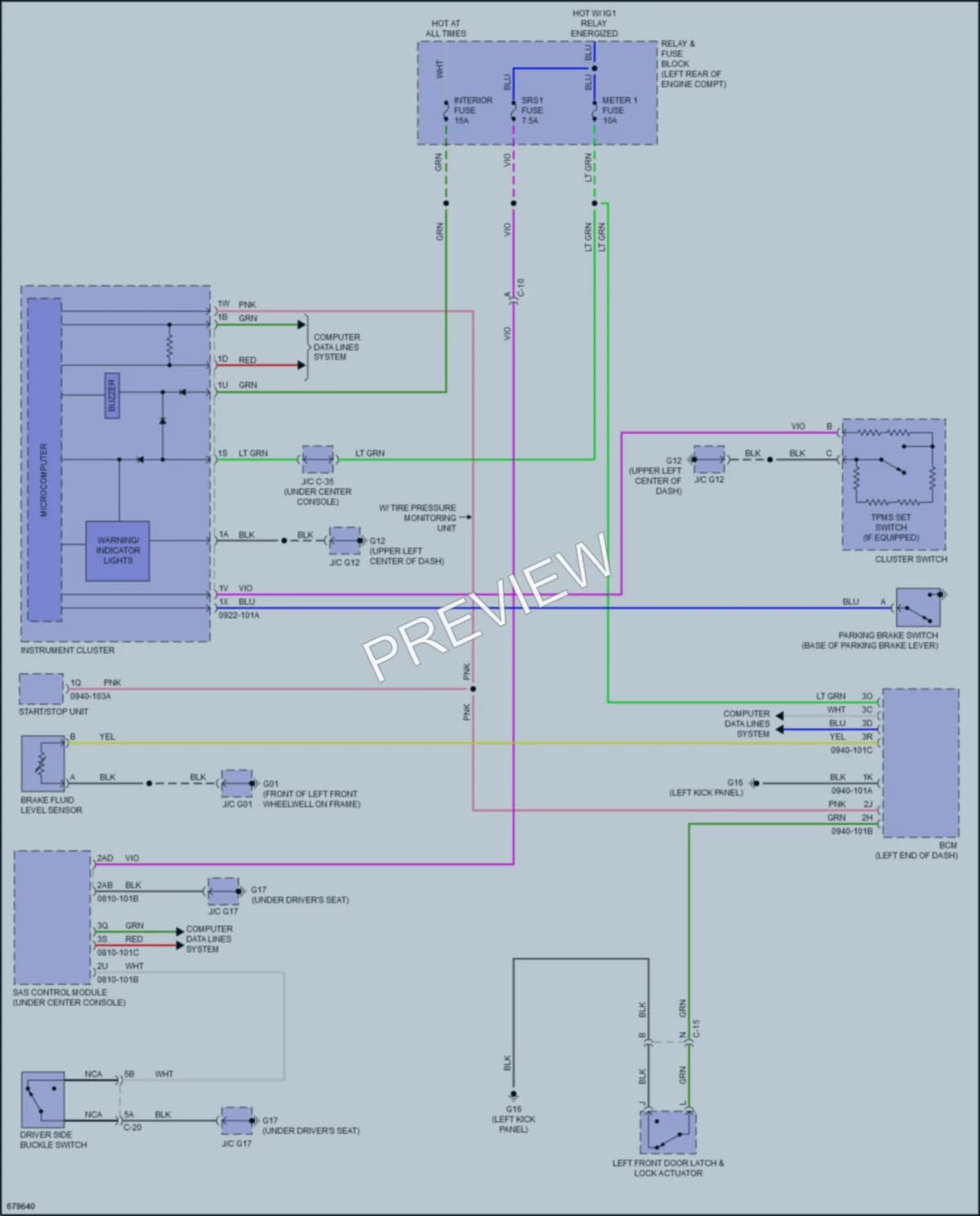 2020 Mazda CX3 Warning Systems wiring diagram preview