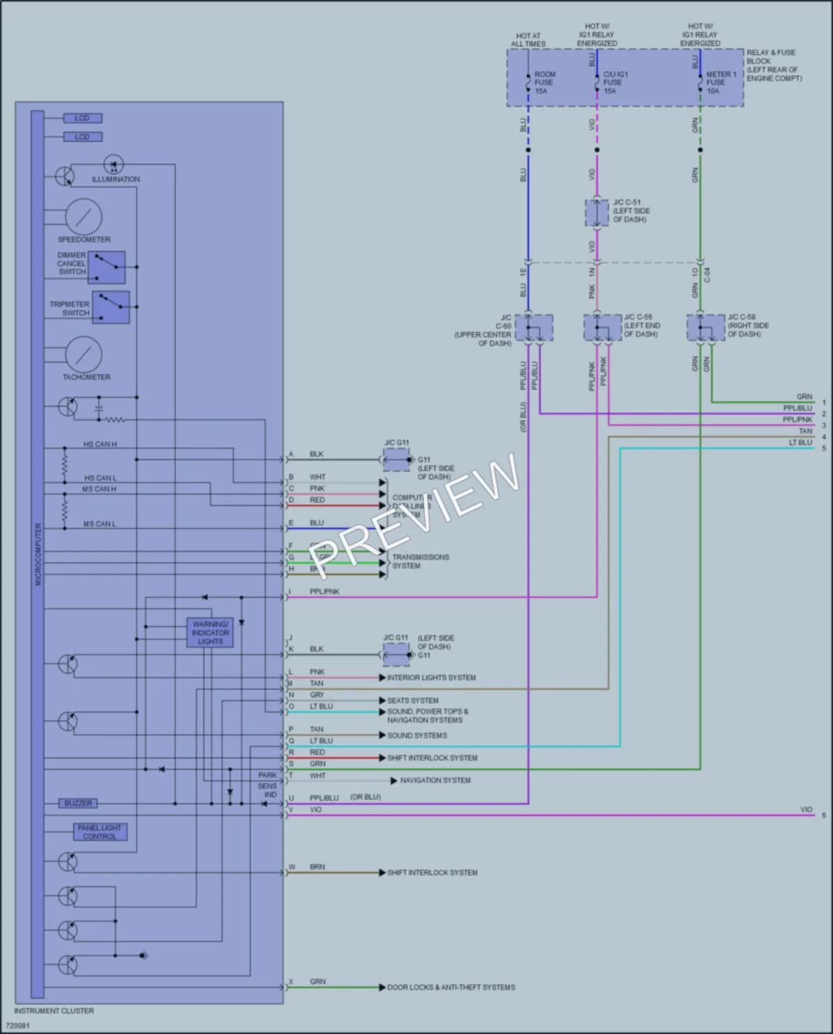 2020 Mazda CX5 Instrument Cluster wiring diagram preview