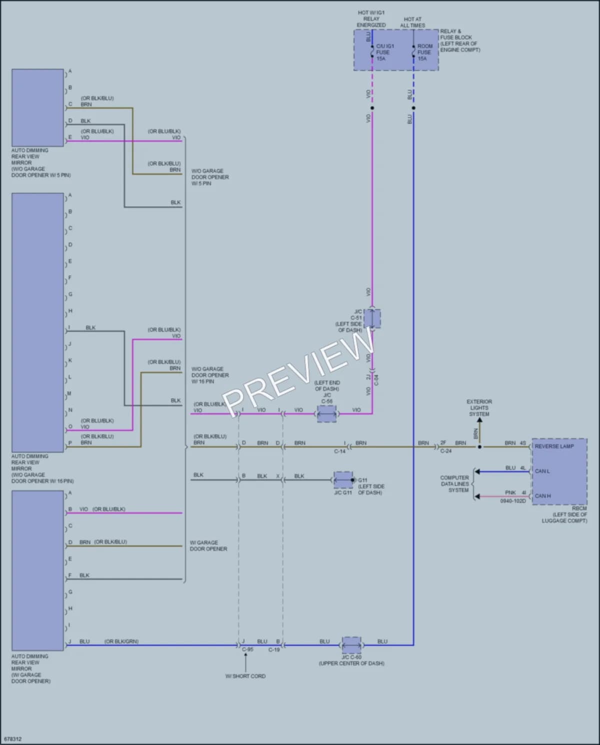 2020 Mazda CX5 Power Mirrors wiring diagram preview