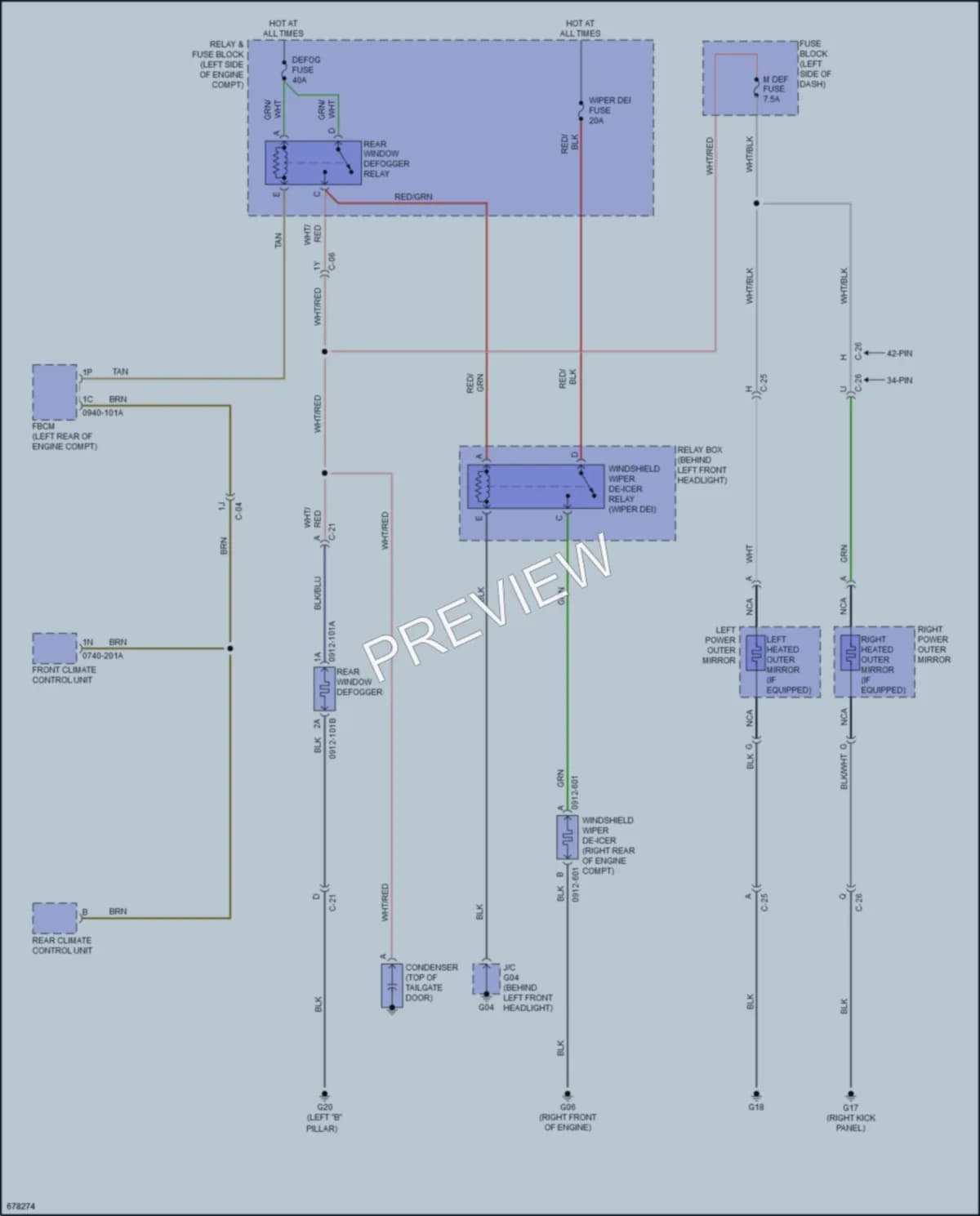 2020 Mazda CX9 Defoggers wiring diagram preview