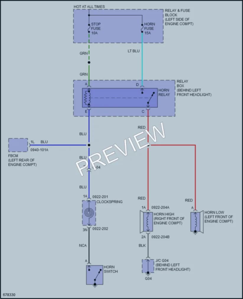 2020 Mazda CX9 Horn wiring diagram preview