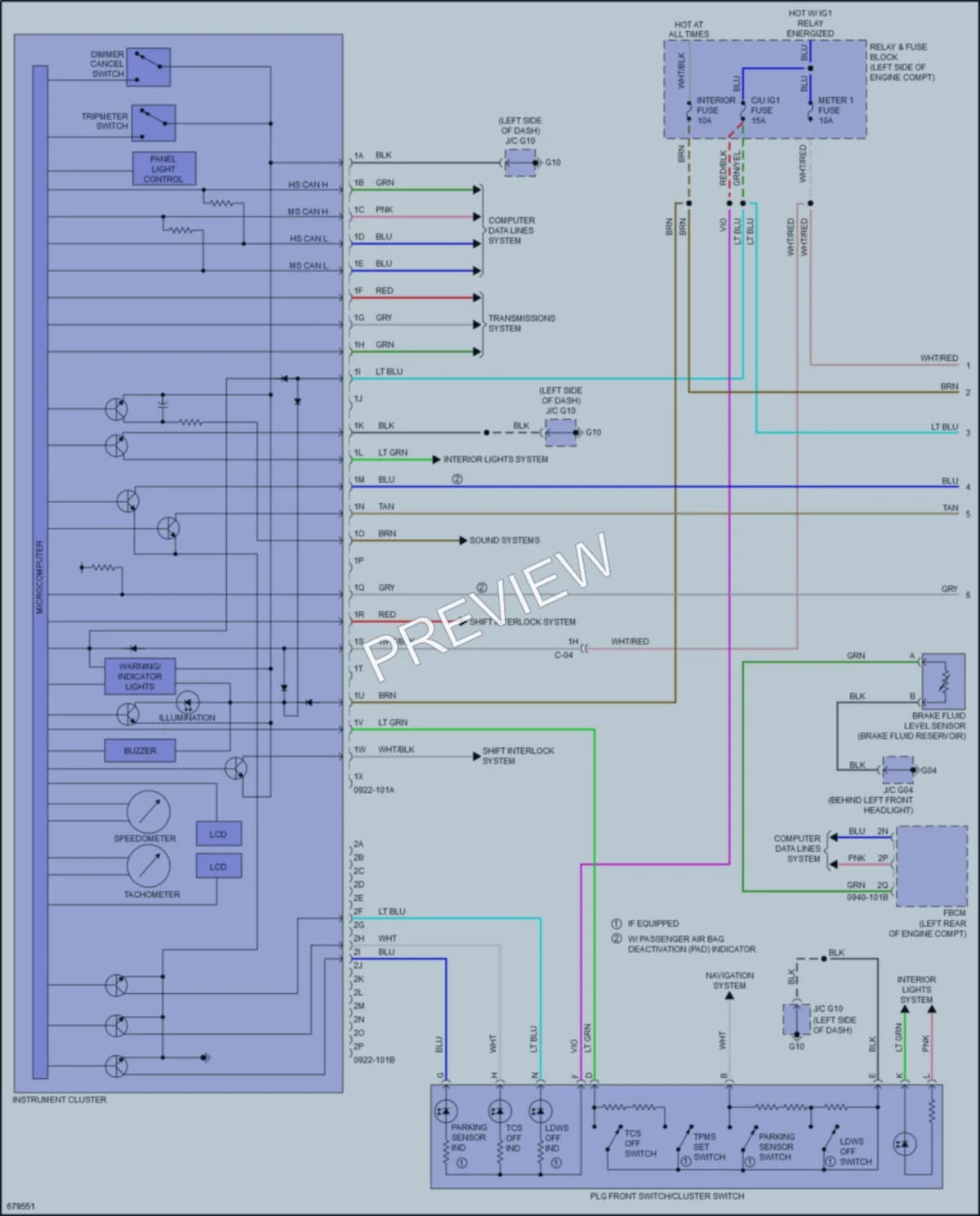 2020 Mazda CX9 Instrument Cluster wiring diagram preview