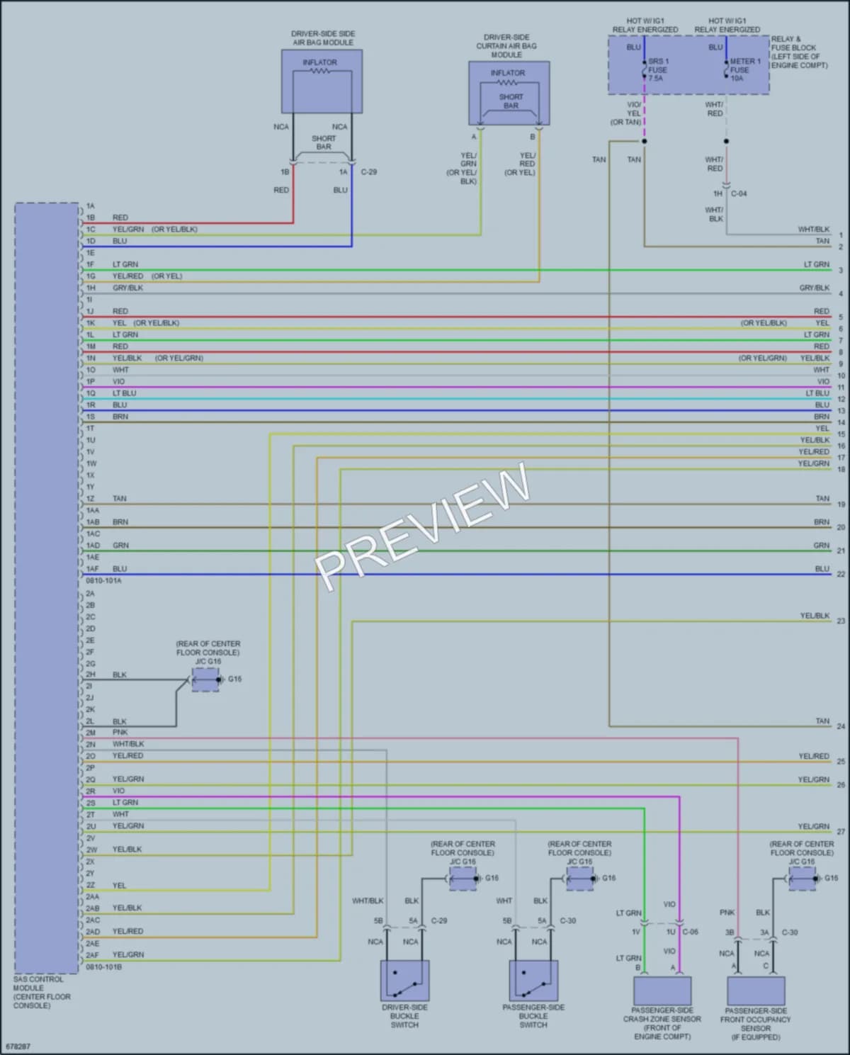 2020 Mazda CX9 Supplemental Restraints wiring diagram preview