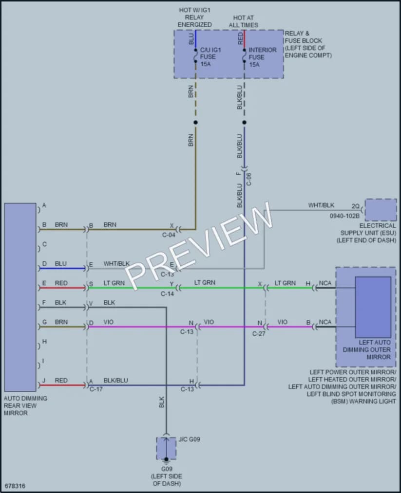 2020 Mazda MX5MiataRF Power Mirrors wiring diagram preview